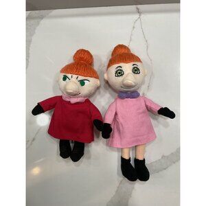 Moomin Plush Set of Two Little My 11" and Mymble Dolls 13"